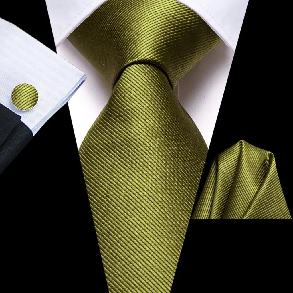 Olive Green Silk Tie For Wedding