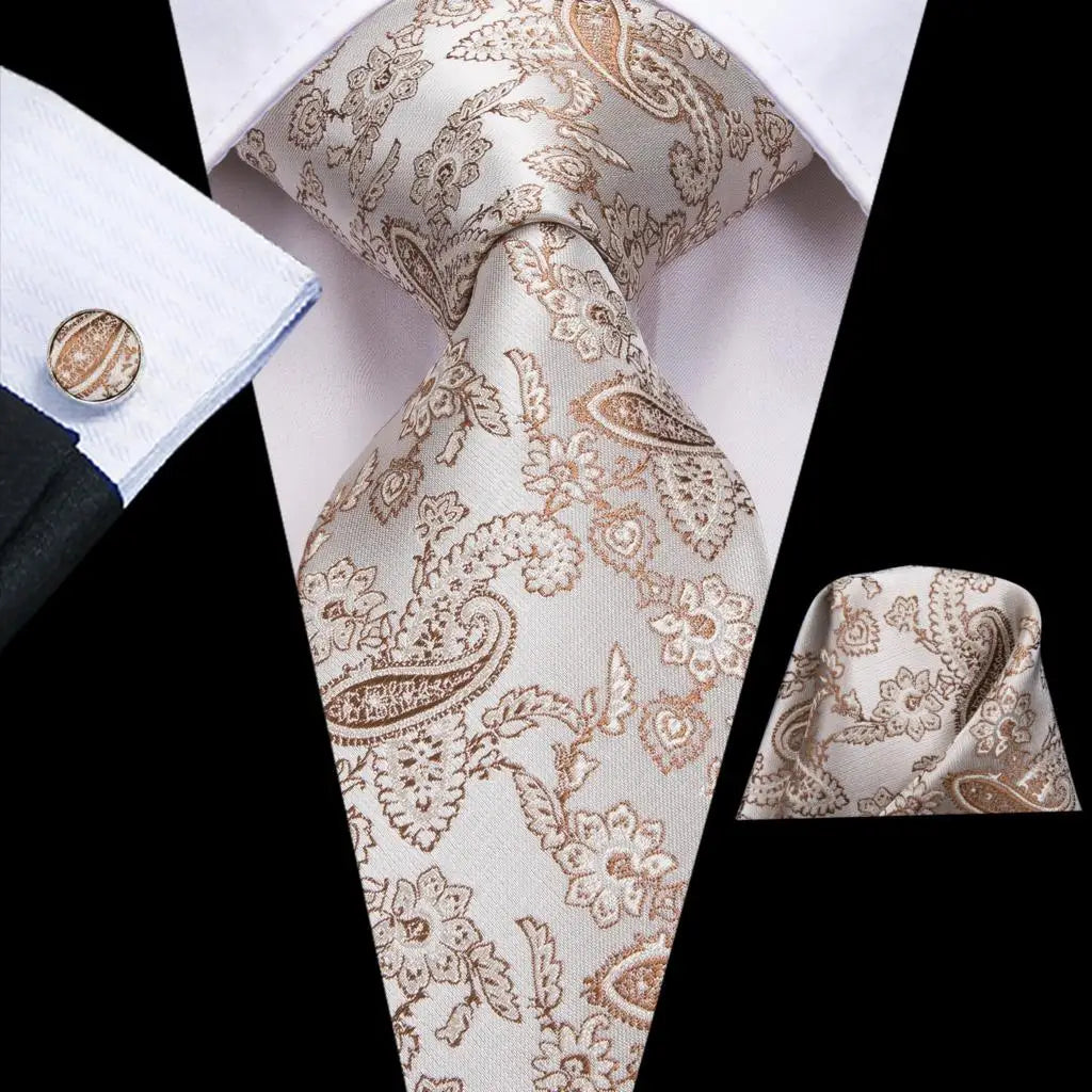 smooth texture silk tie set
