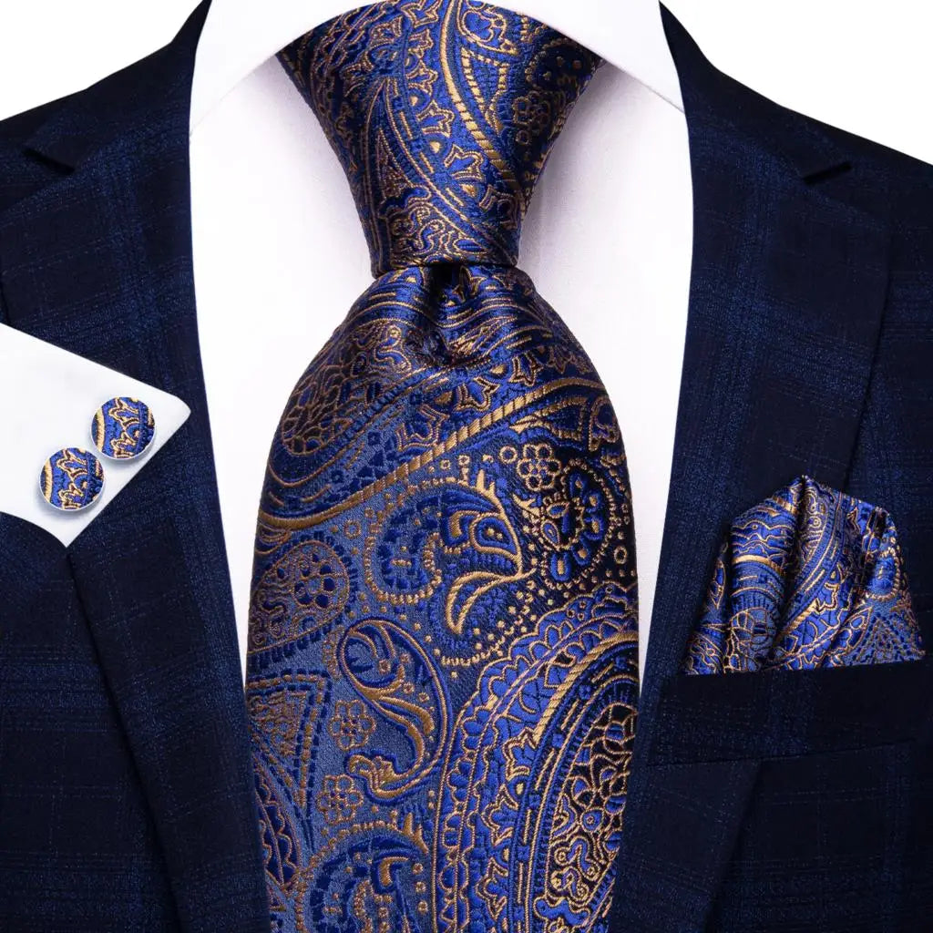 hand woven royal blue silk tie