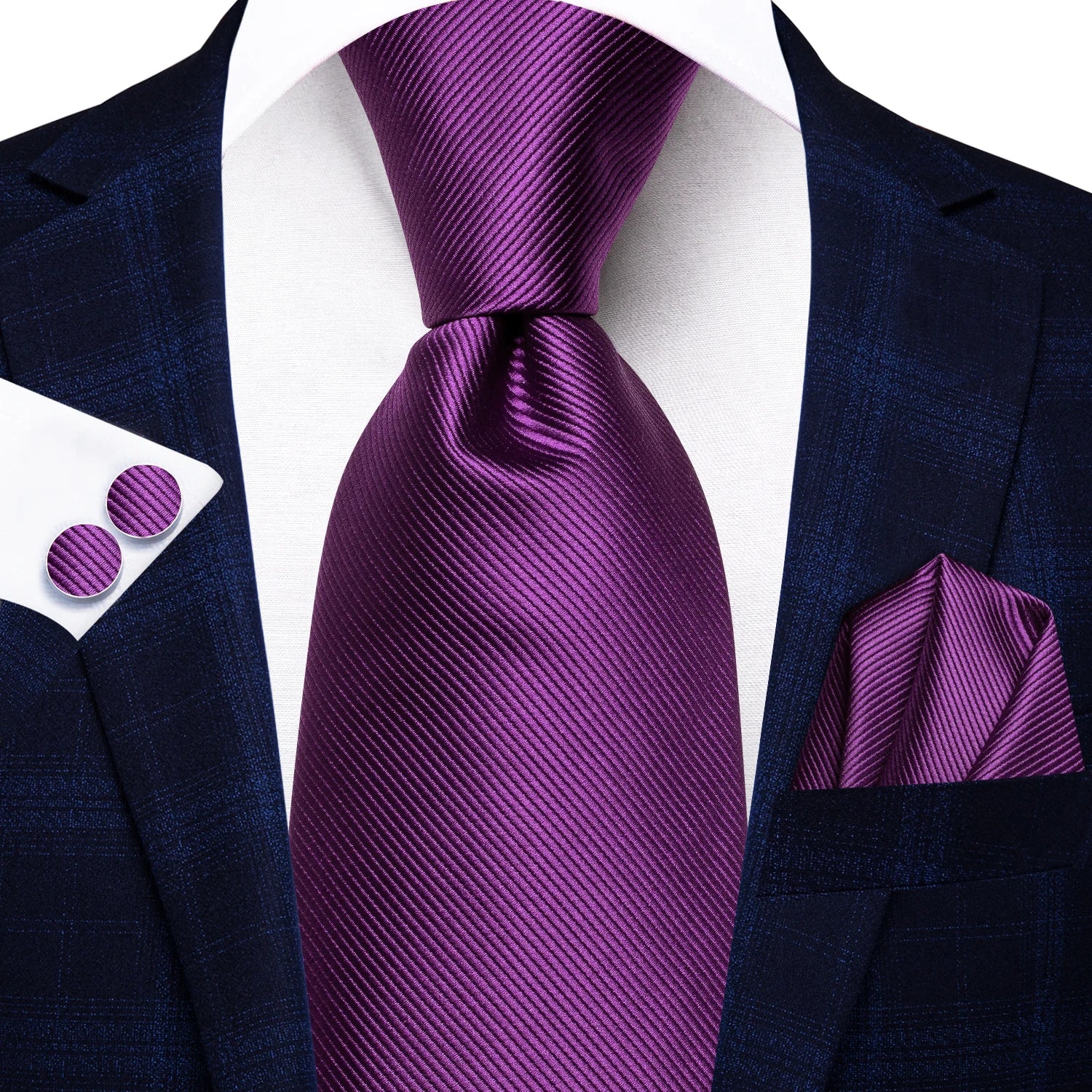 Purple Silk Tie Set